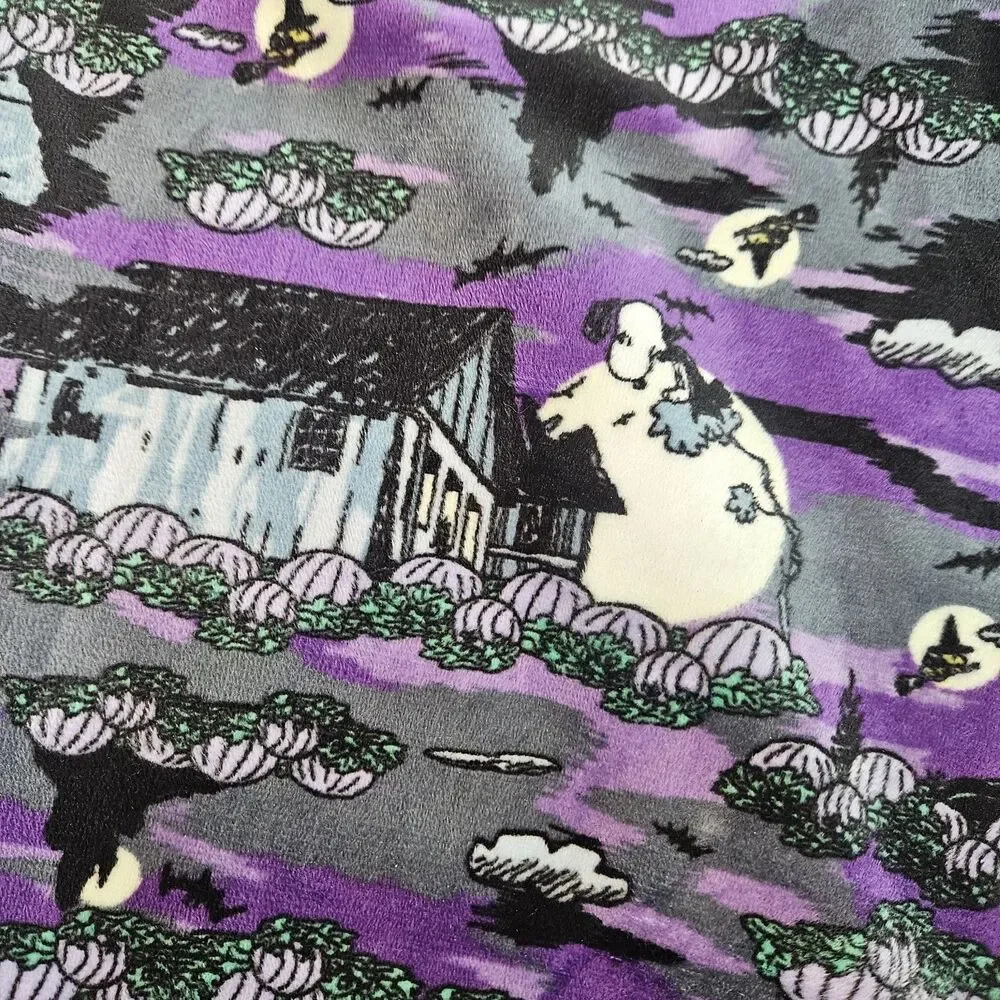 Snoopy‎ Halloween Pajama Pants Black Size Medium Peanuts NO DRAWSTRING